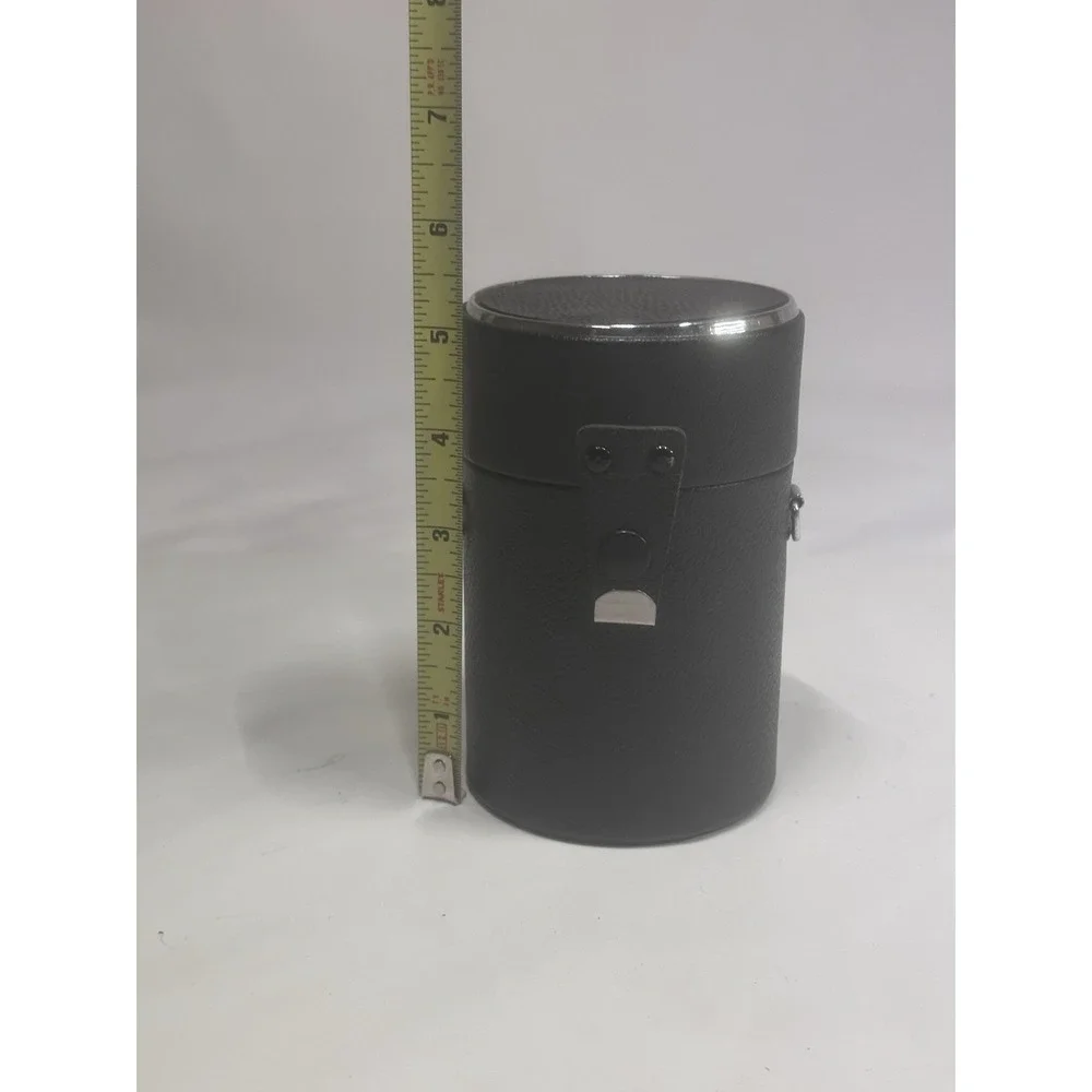 Vintage Camera Lens Carrying Case Hard Shell Black Round Storage Case